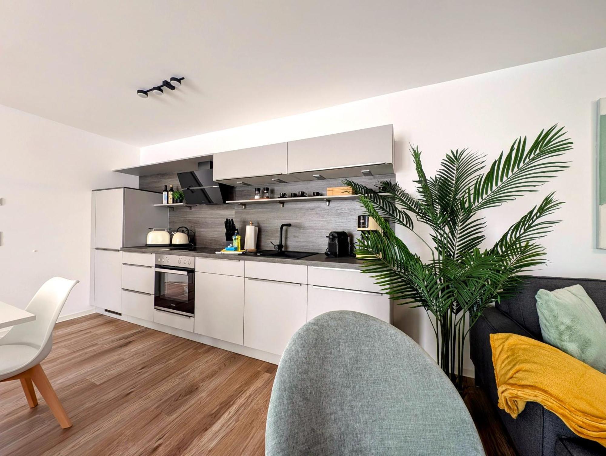 Bohnapartments - Nordkap-Suiten - Gratis Parkplatz - Moderner Neubau - Erdgeschoss - Fussbodenheizung エアフルト エクステリア 写真