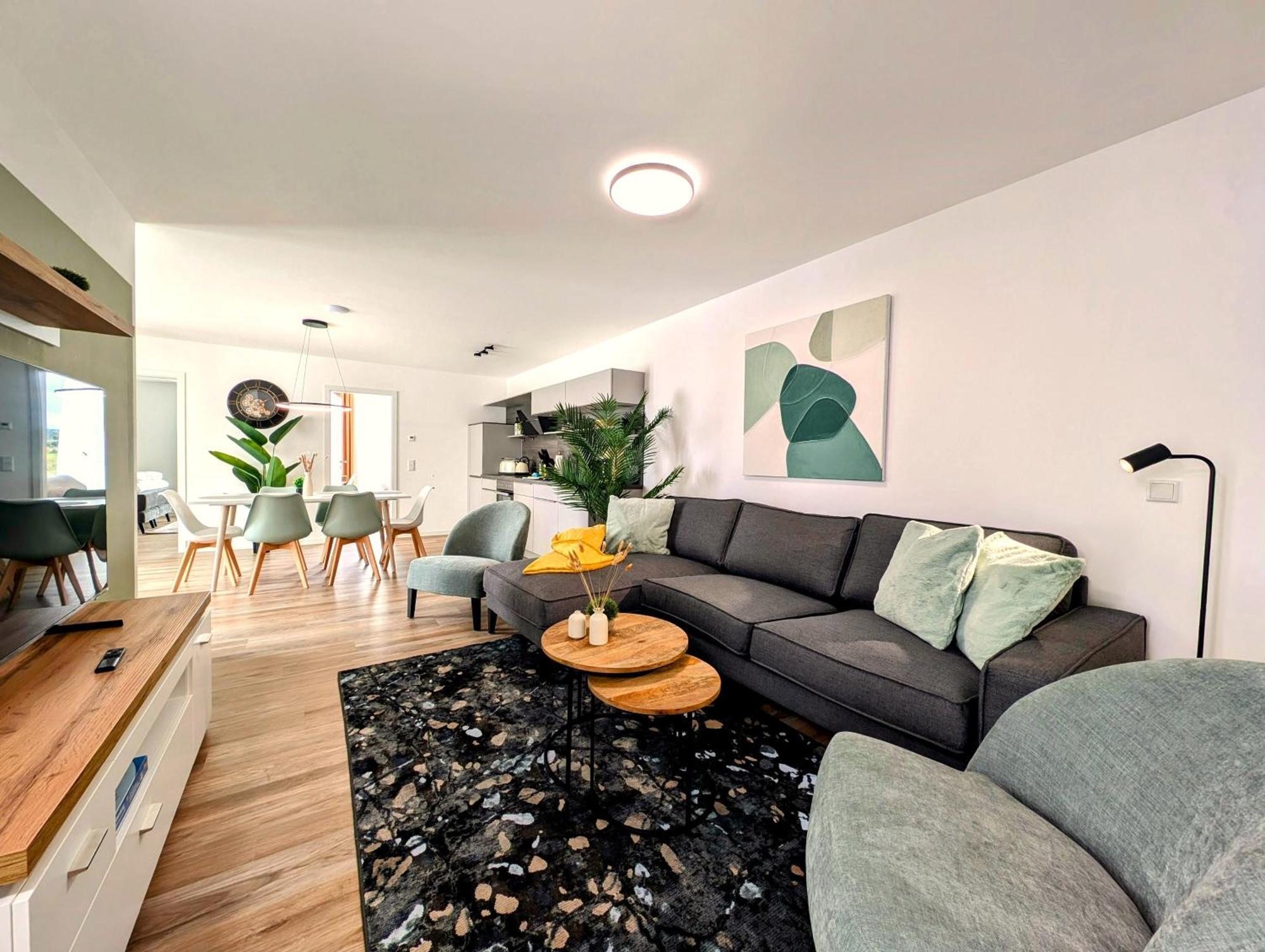 Bohnapartments - Nordkap-Suiten - Gratis Parkplatz - Moderner Neubau - Erdgeschoss - Fussbodenheizung エアフルト エクステリア 写真