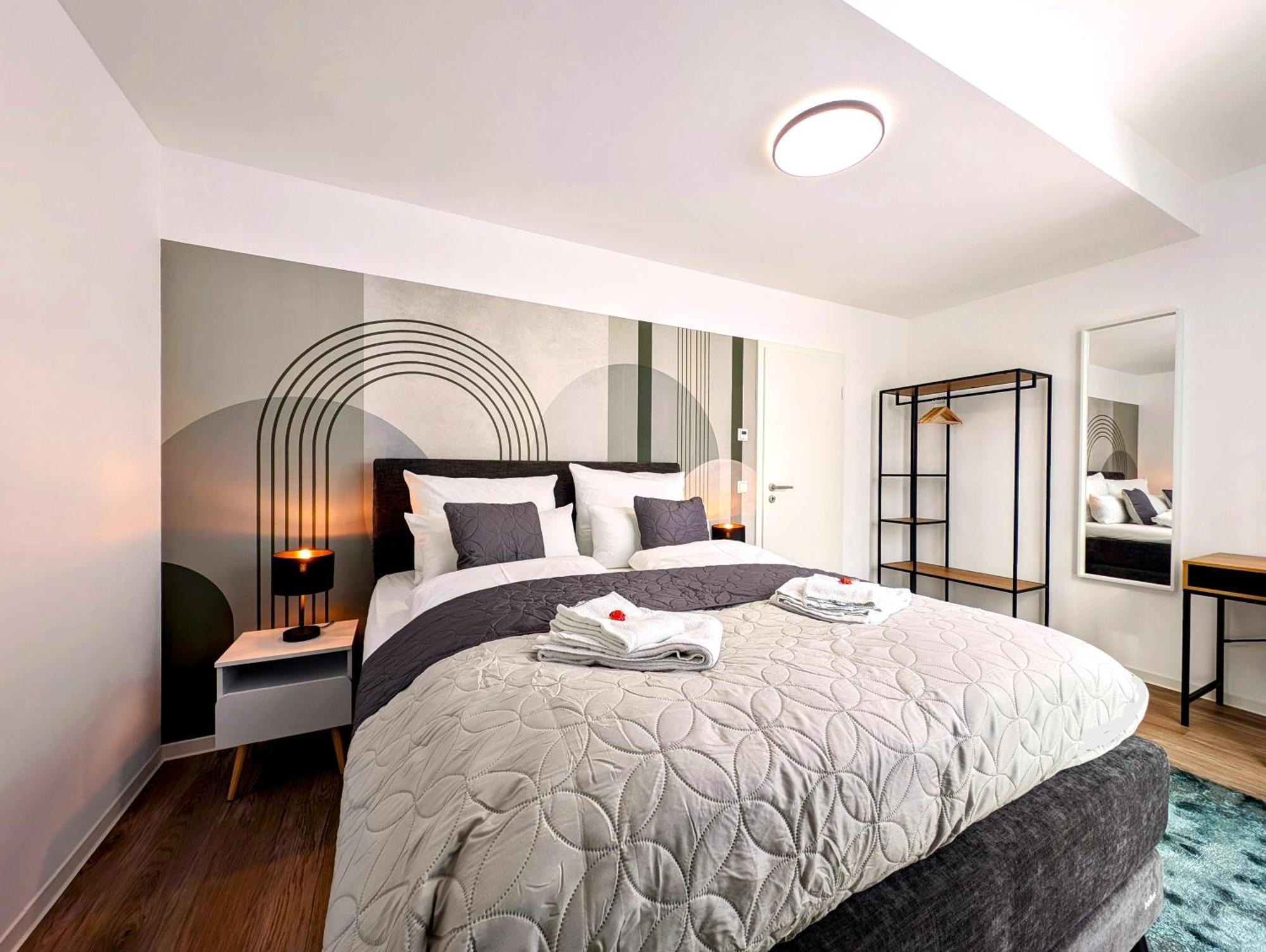 Bohnapartments - Nordkap-Suiten - Gratis Parkplatz - Moderner Neubau - Erdgeschoss - Fussbodenheizung エアフルト エクステリア 写真
